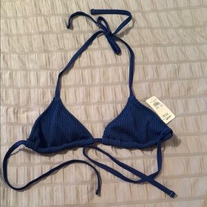 Aerie Blue Textured Bikini Top